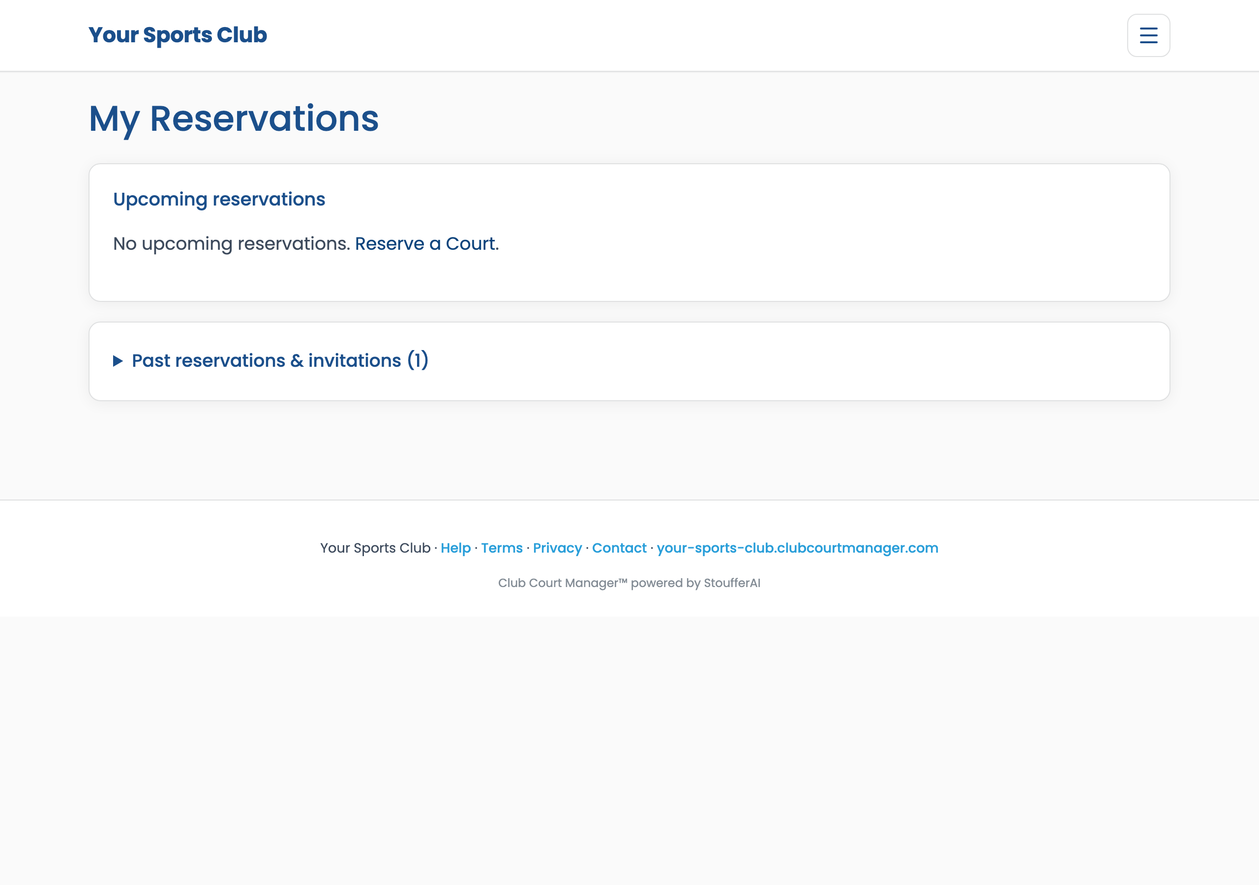 My Reservations list showing upcoming bookings